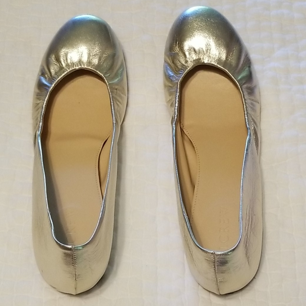 Gold JCrew Ballet Flats